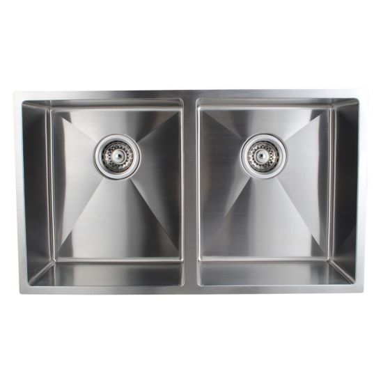 Double Bowls Top/Undermount Kitchen/Laundry Handmade 304 Stainless Steel Sink 770*440*230mm