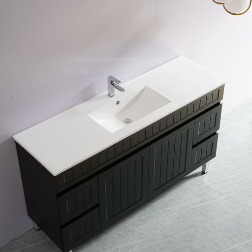 ACACIA SHAKER PVC Floor Vanity 1500 (Single/Double Bowl)