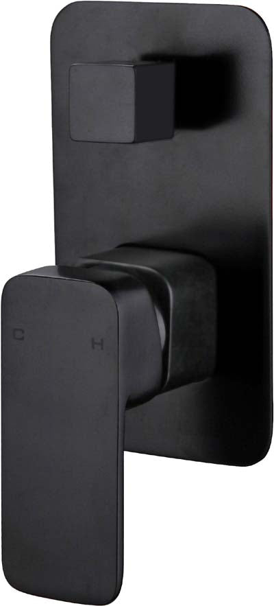 Elegant Wall Mixer With Diverter (Black)