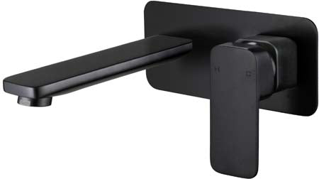 Elegant Wall Mixer With Outlet (Black)