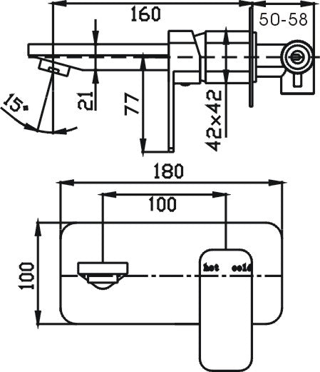 Elegant Wall Mixer With Outlet (Chrome)
