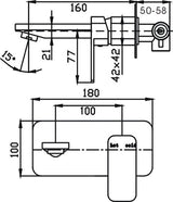 Elegant Wall Mixer With Outlet (Chrome)