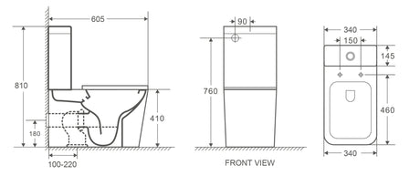 Enox Rimless Back To Wall Toilet Suite (Gloss White)