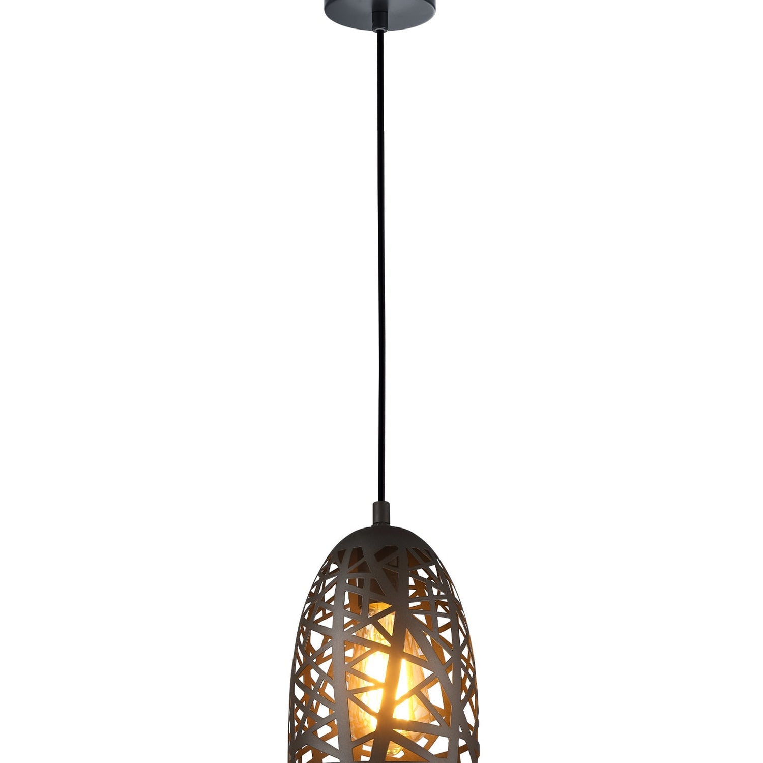 ESCAMA: Interior Iron Cage Ellipse Pendant Lights