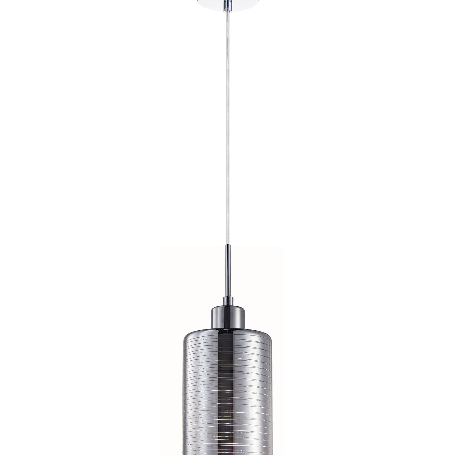 ESPEJO1: Interior Iron & Chrome Oblong Glass with Line Effect Pendant Lights