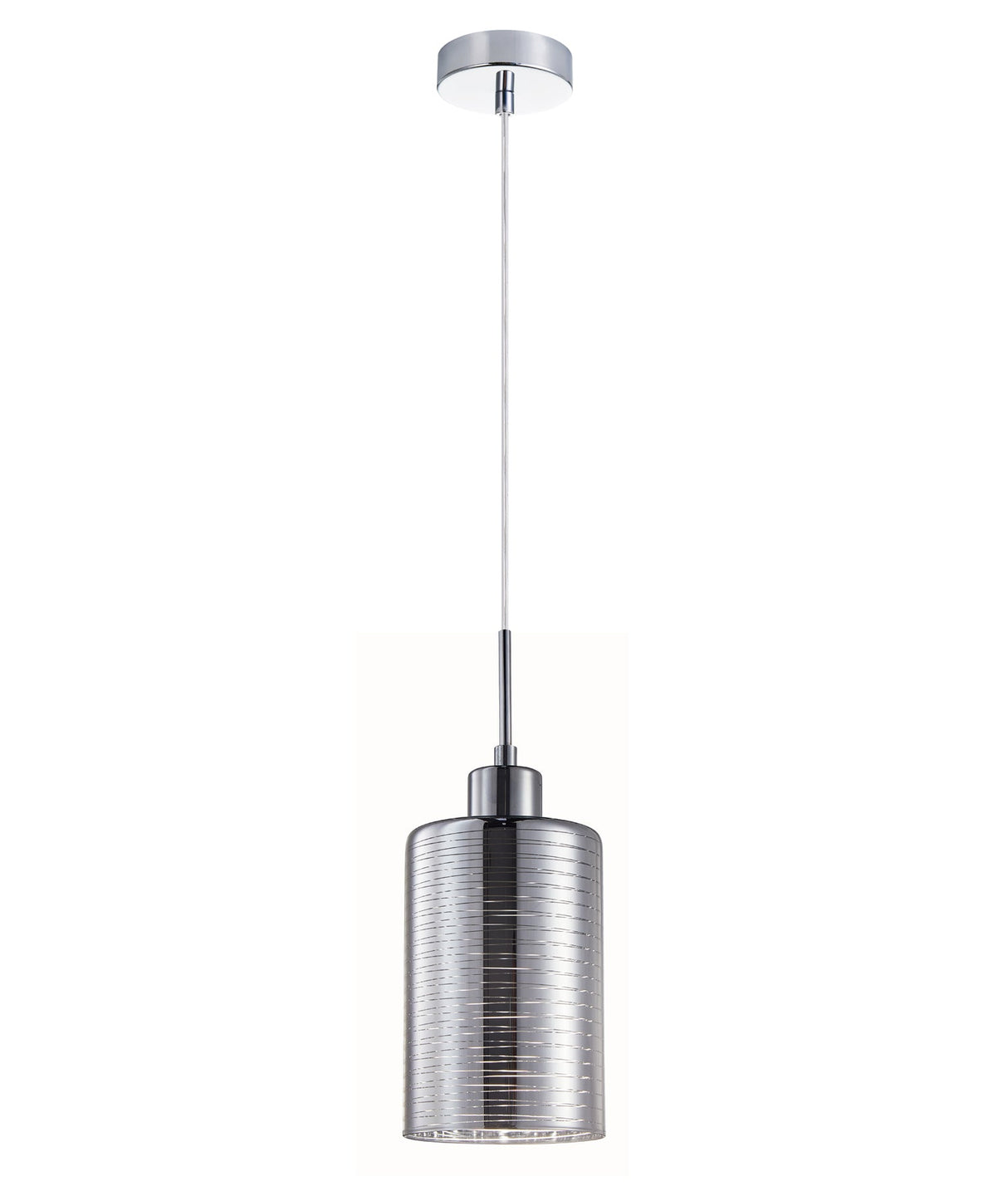 ESPEJO1: Interior Iron & Chrome Oblong Glass with Line Effect Pendant Lights