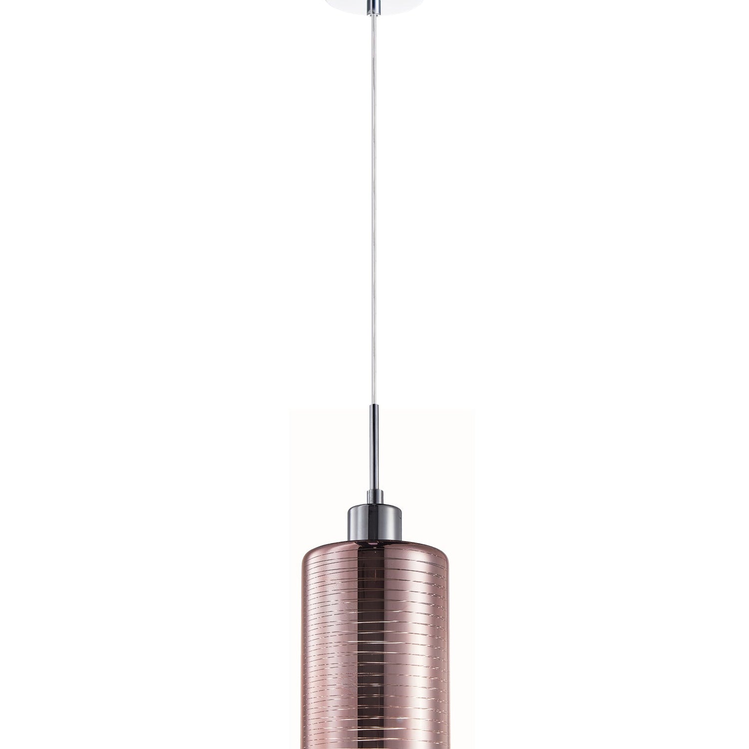 ESPEJO2: Interior Iron & Rose Gold Oblong Glass with Line Effect Pendant Lights