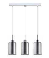 ESPEJO3: Interior Iron & Chrome Oblong Glass with Dotted Effect Pendant Lights