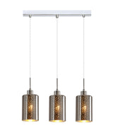 ESPEJO3: Interior Iron & Chrome Oblong Glass with Dotted Effect Pendant Lights