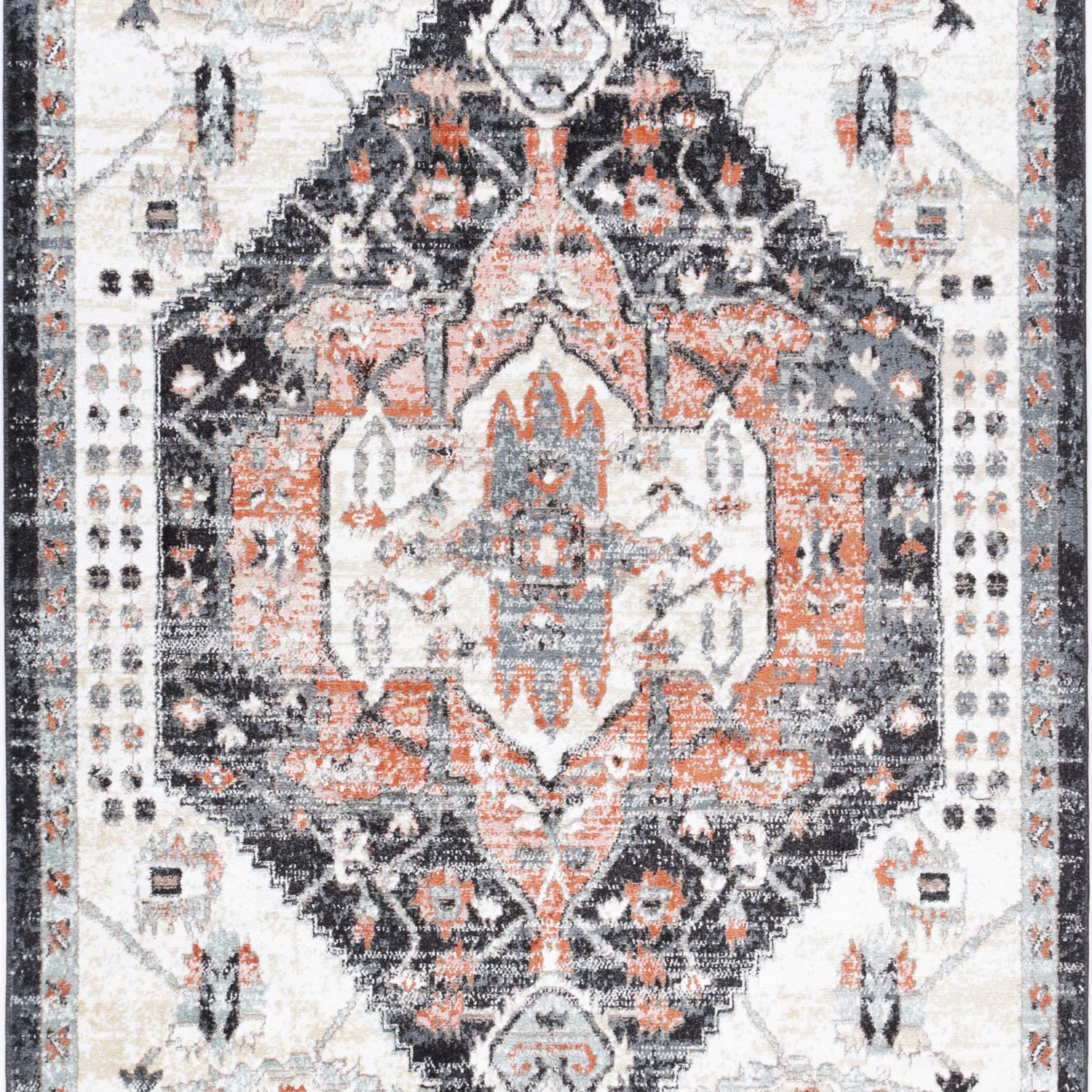 Anatolia Traditional Cream Black Rug
