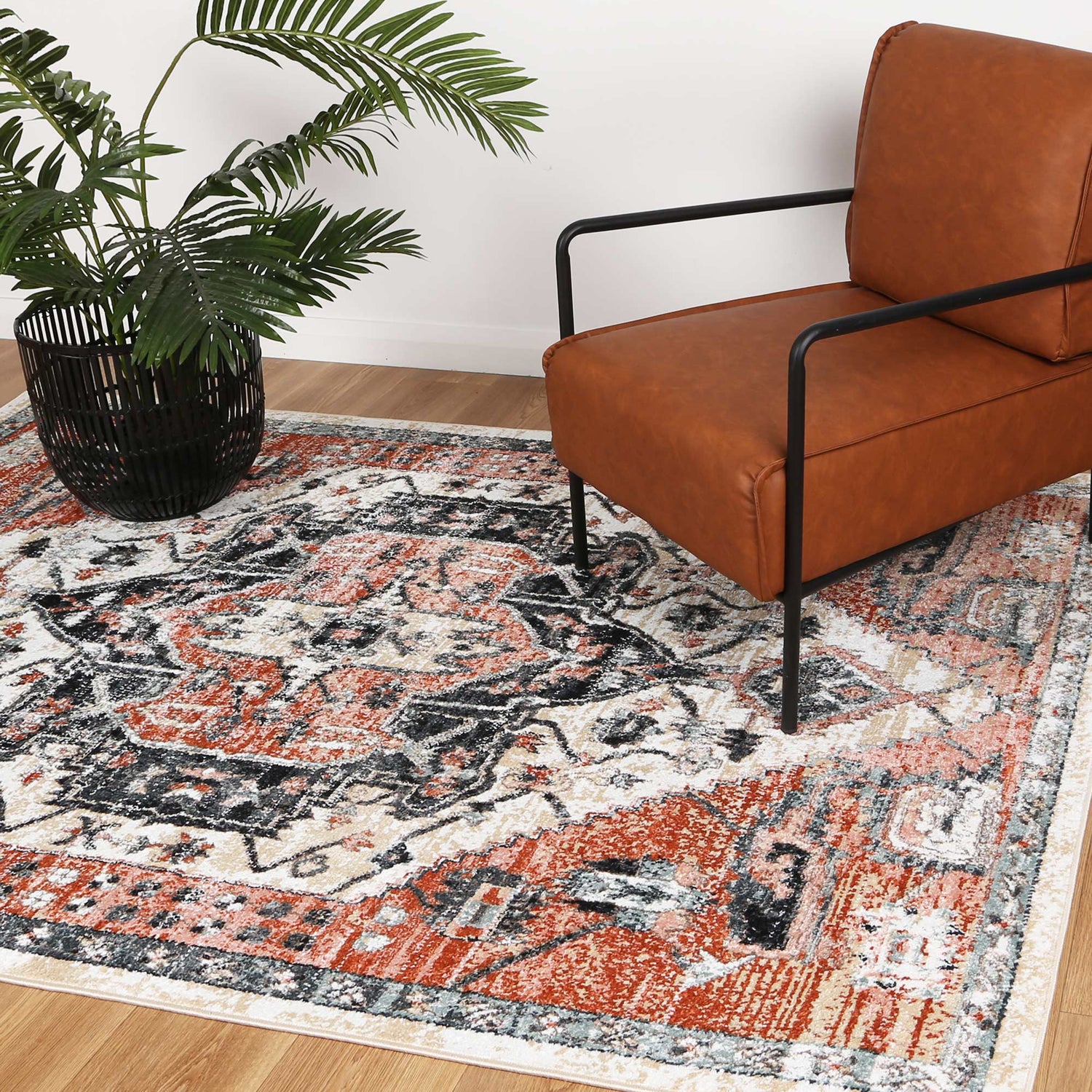 Anatolia Traditional Terracotta White Rug