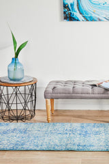 Evoke Muse Blue Transitional Runner Rug