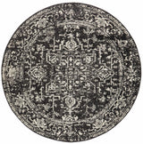 Evoke Charcoal Transitional Round Rug