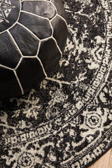 Evoke Charcoal Transitional Round Rug