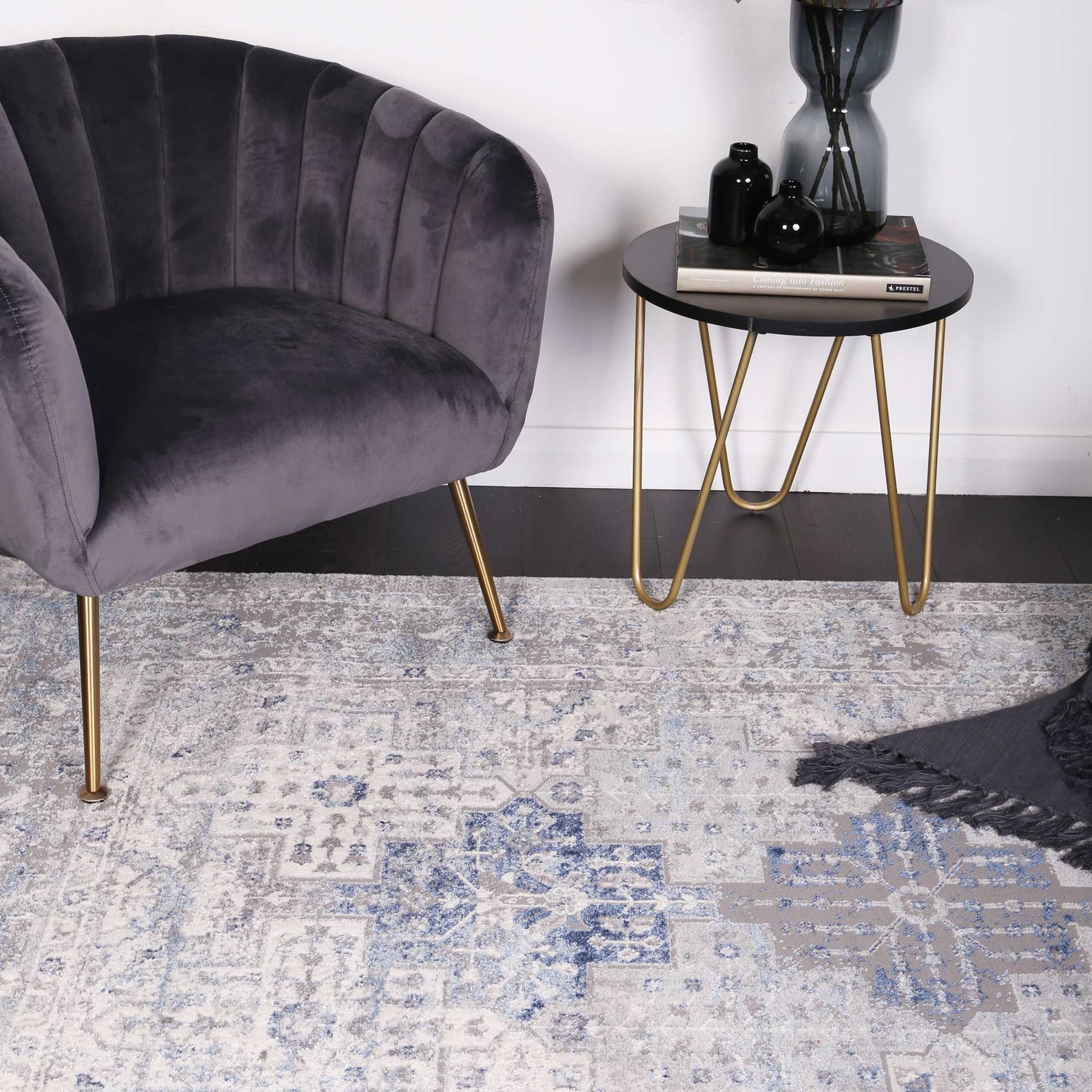Amelia Navy Blue Oriental Rug