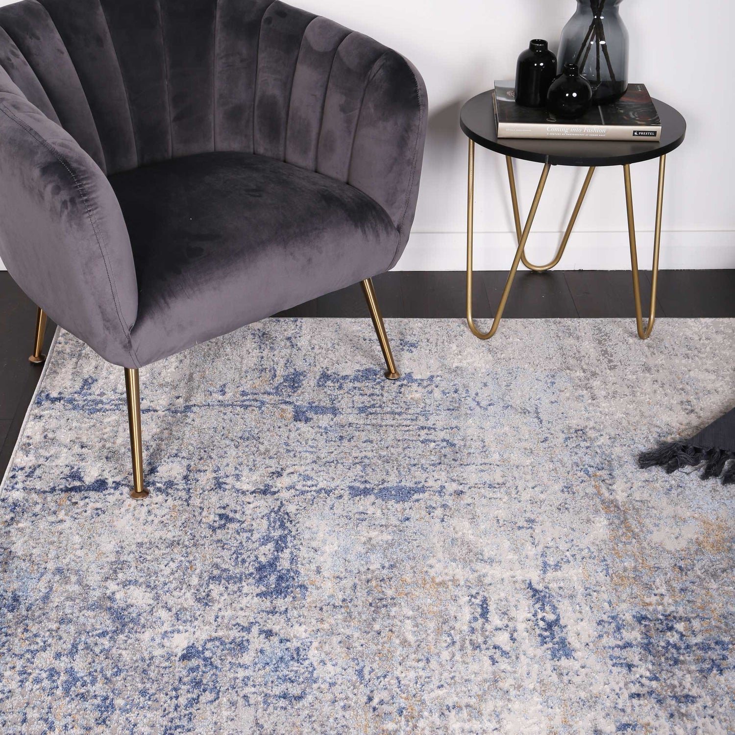 Amelia Navy Blue Modern Rug