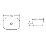 Evea Above Counter Basin (Rectangle: 460x320x135)