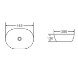 Evea Above Counter Basin (Oval: 485x350x130)
