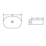 Evea Above Counter Basin (Oval: 520x330x130)