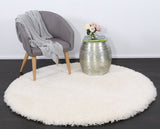 Floccus Super Soft Ultra Thick White Shaggy Round Rug