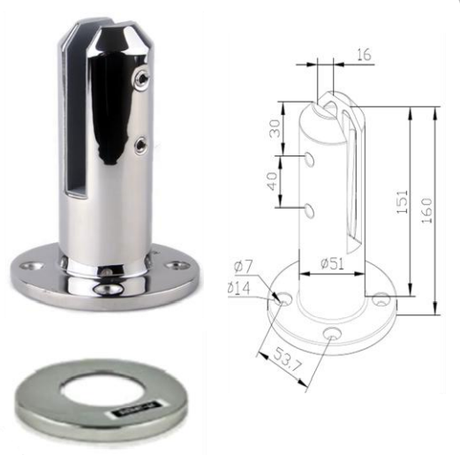 Round Deck Mount Spigot - Stainless Steel