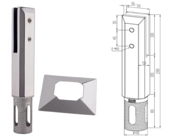 Square Core Drill Spigot - Stainless Steel
