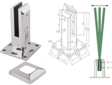 Square Deck Mount Spigot - Stainless Steel