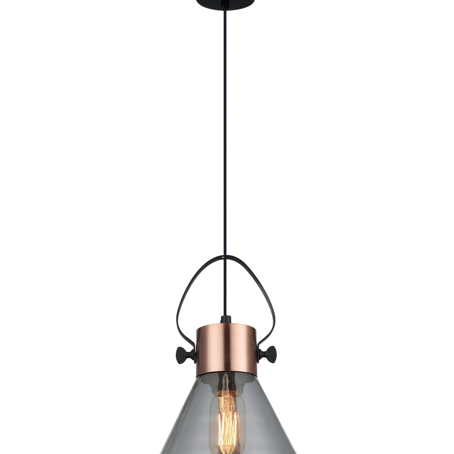 FUMOSO: Retro Smoke Glass Cone Shape Pendant Light