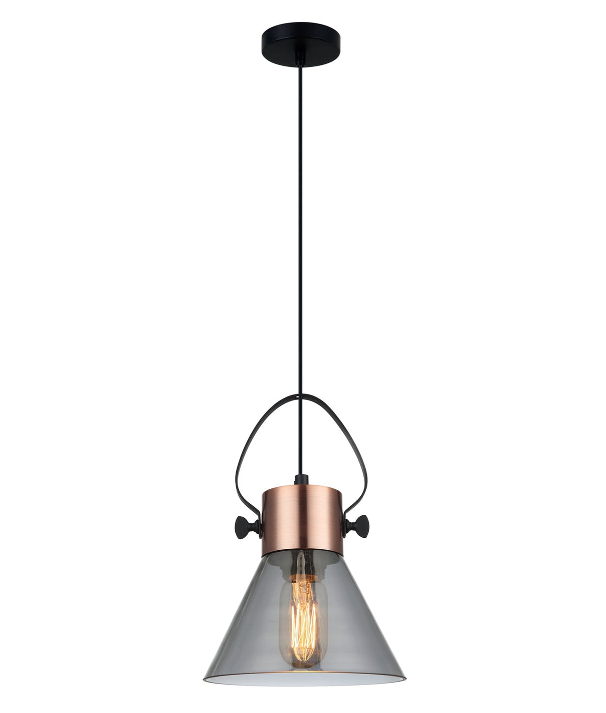 FUMOSO: Retro Smoke Glass Cone Shape Pendant Light