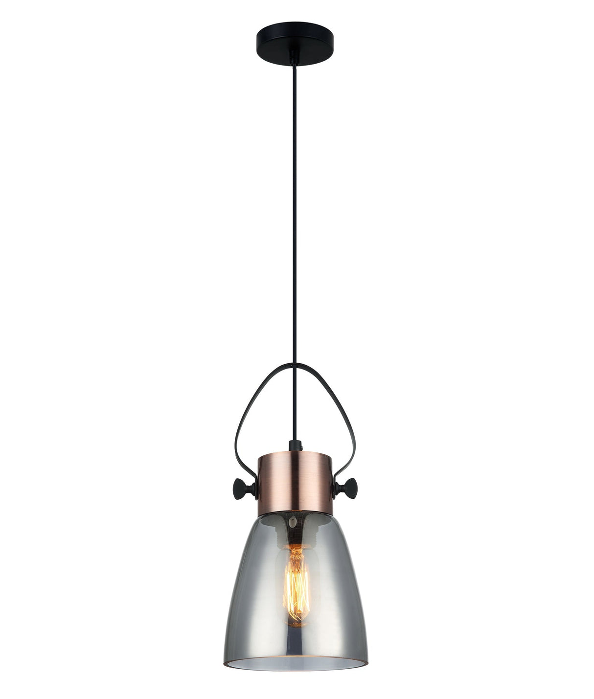FUMOSO: Smoke Glass Ellipse Shape Pendant Light