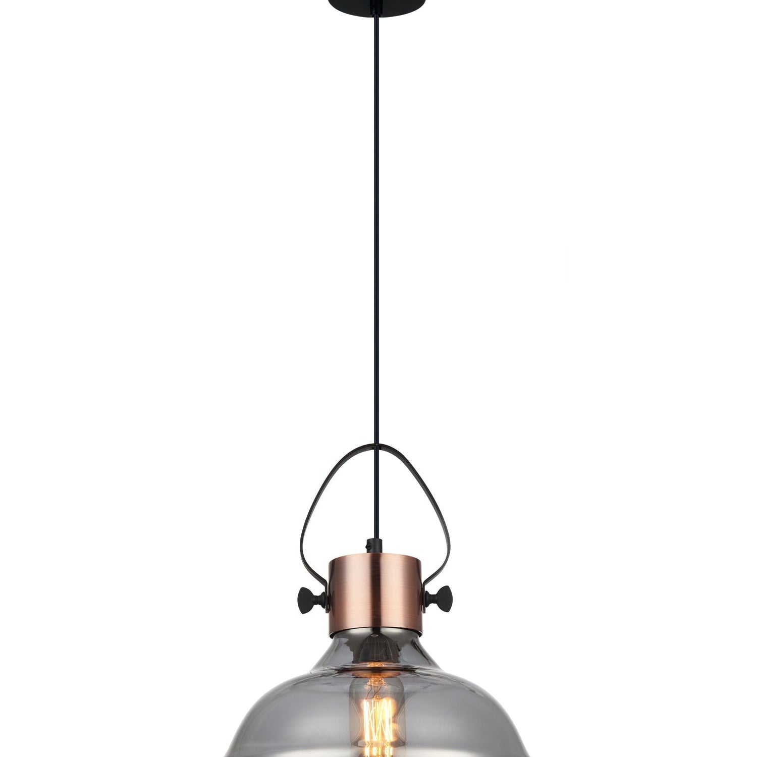 FUMOSO: Retro Smoke Glass Dome Shape Pendant Light