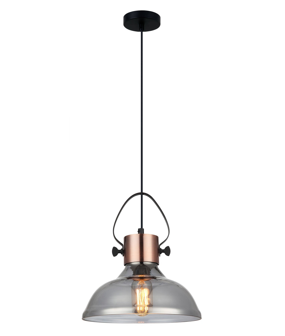 FUMOSO: Retro Smoke Glass Dome Shape Pendant Light