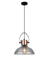 FUMOSO: Retro Smoke Glass Dome Shape Pendant Light