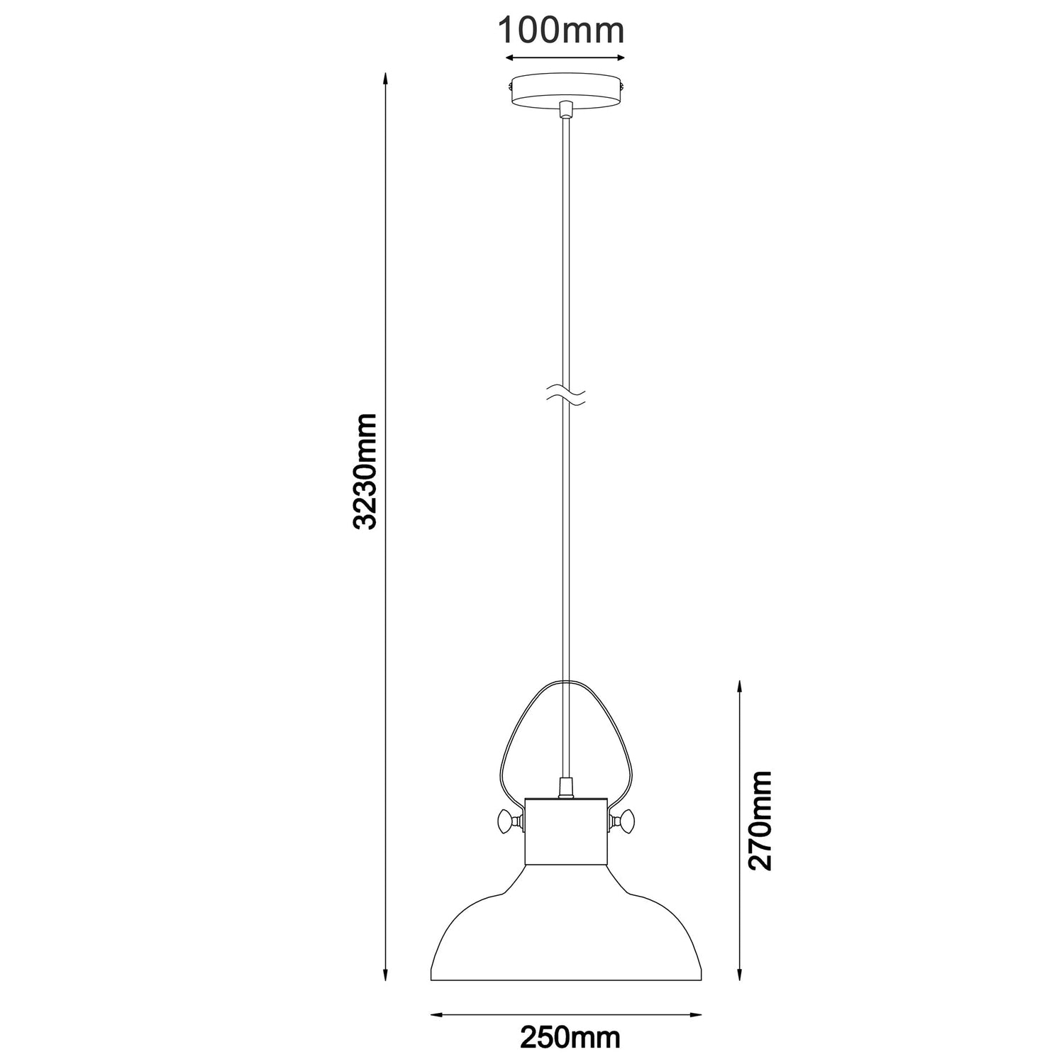 FUMOSO: Retro Smoke Glass Dome Shape Pendant Light