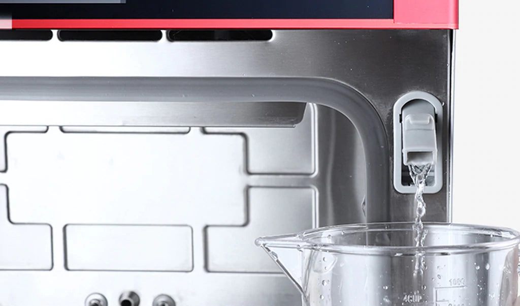 Freestanding Steam & Grill Oven - Silver/Black/Red Glass