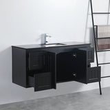 ACACIA SHAKER Matte Black PVC Wall Hung Vanity 1200 (Double Bowl)