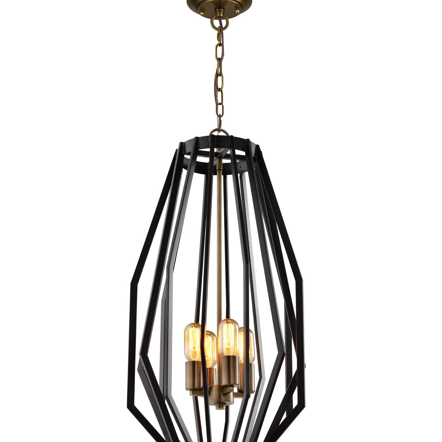 GAMBA: Industrial Rustic Narrow Angular Cage Pendant Lights