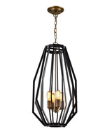 GAMBA: Industrial Rustic Narrow Angular Cage Pendant Lights
