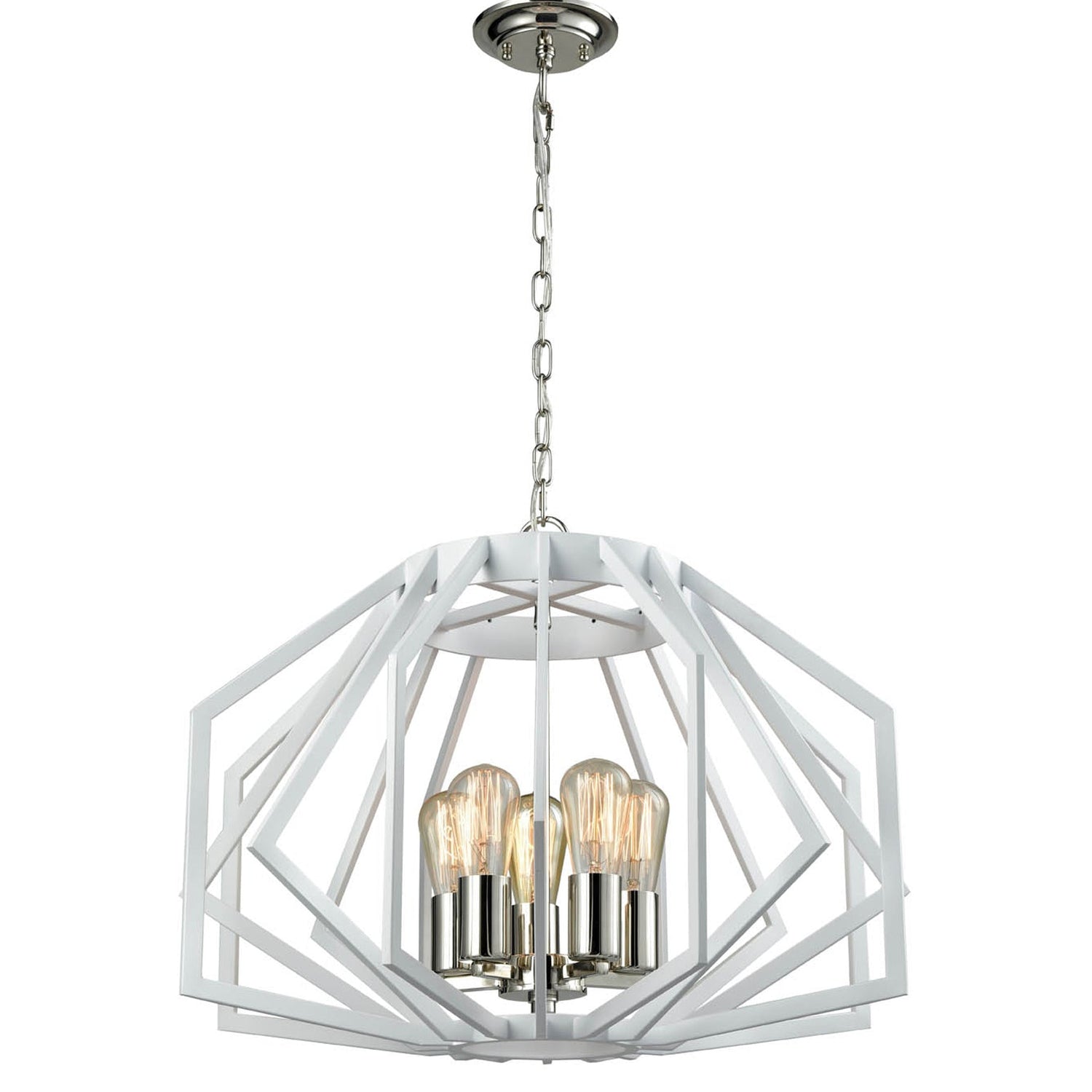 GAMBA: Industrial Rustic Wide Angular Cage Pendant Lights