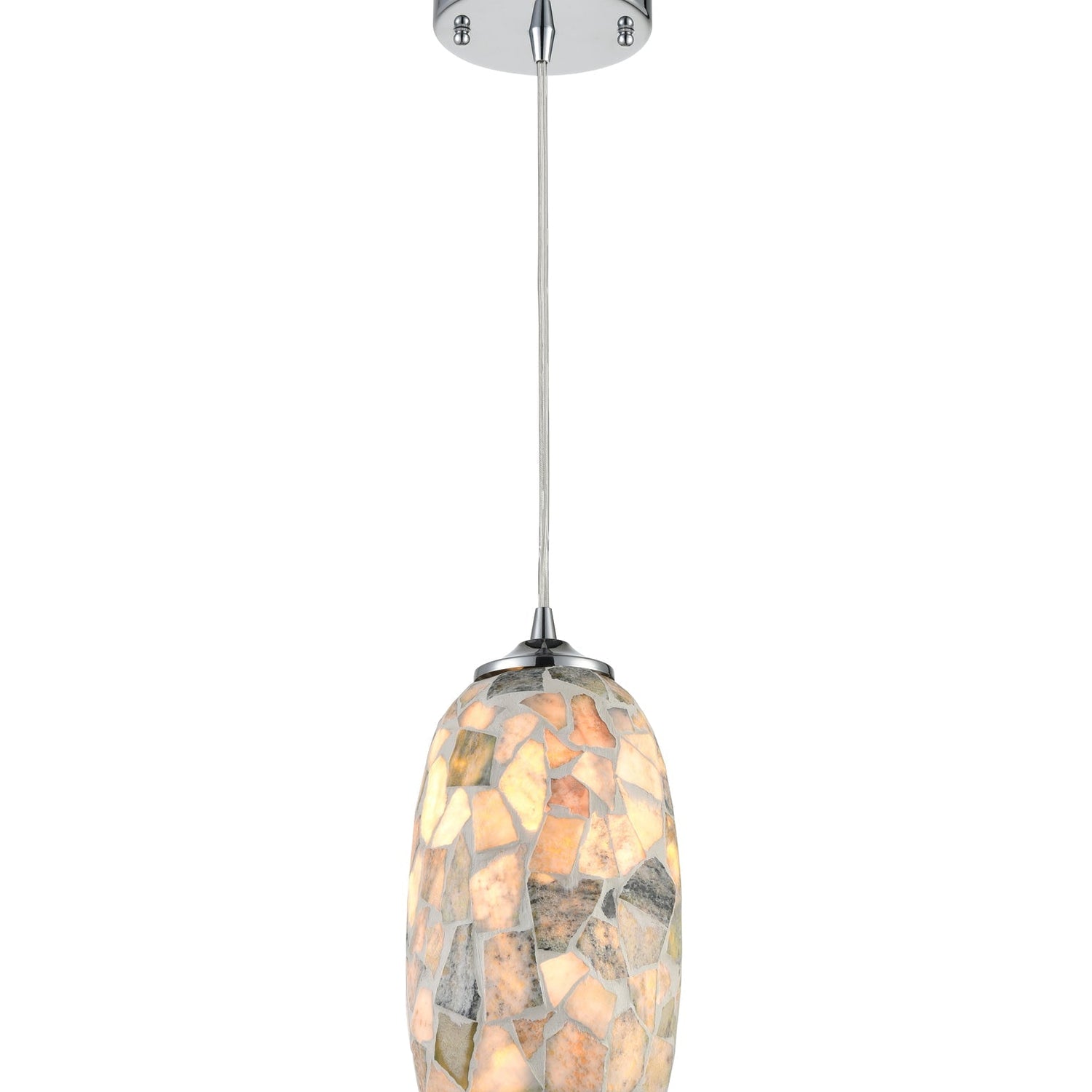 GLAZE: Stone Mosaic Hand Blown Glass Pendant Lights