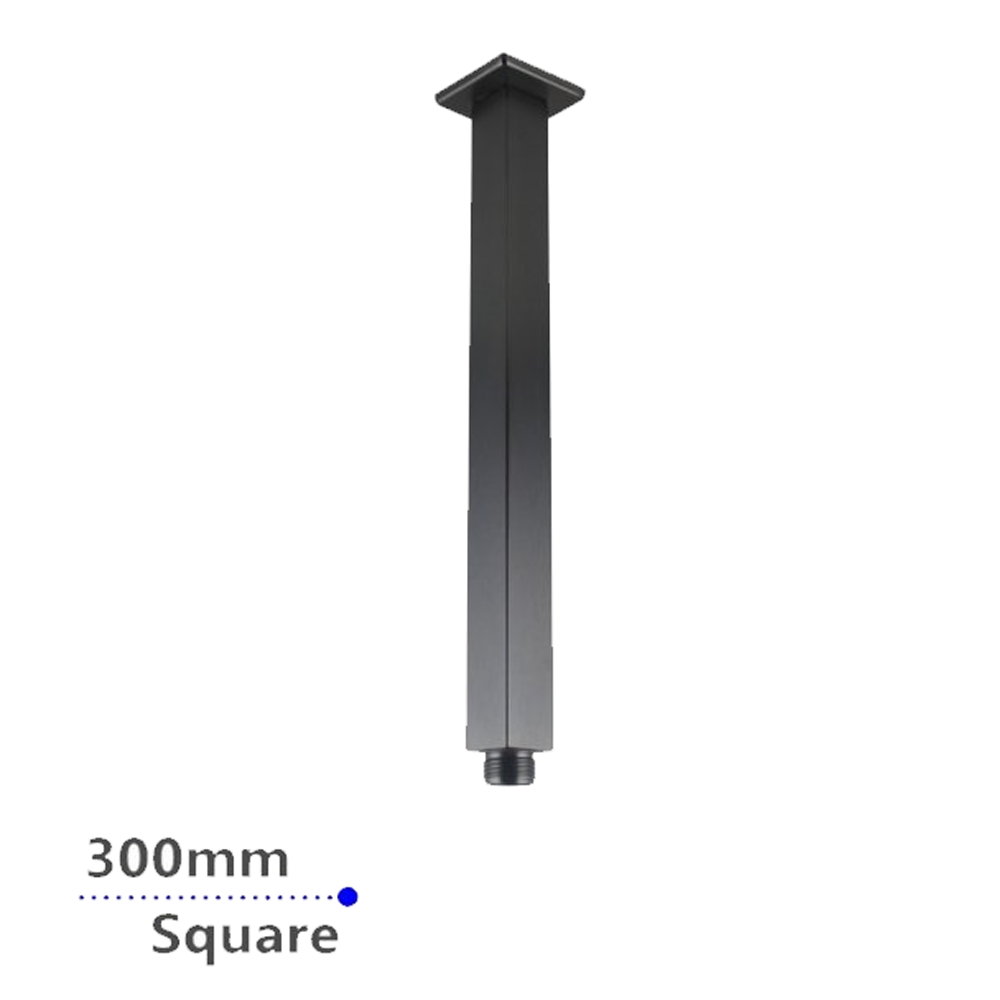 Blaze Square Ceiling Shower Arm 300mm - Brushed Gun Metal