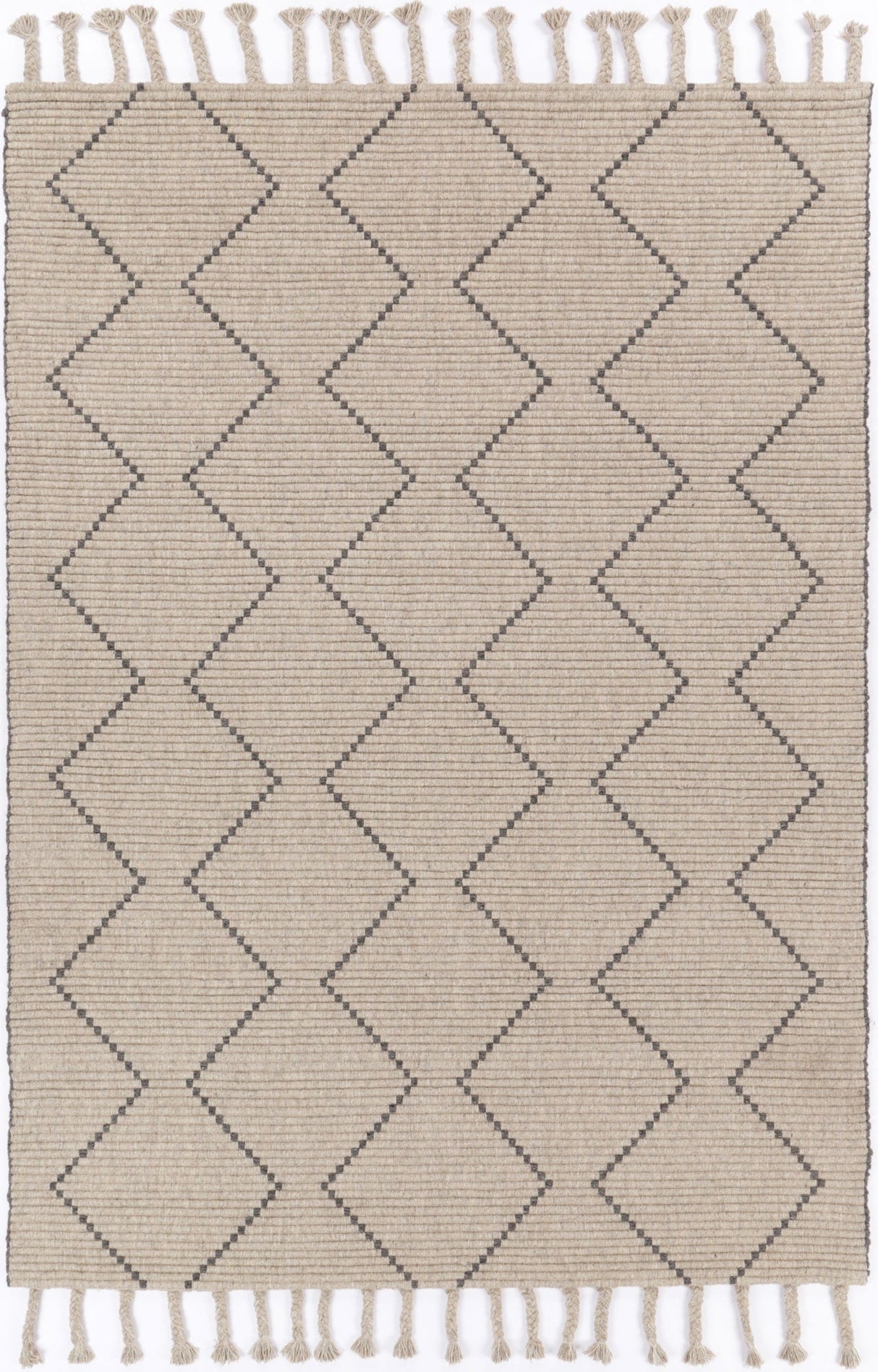 Goa Zig-Zag Wool Blend Ash Rug