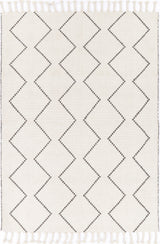 Goa Zig-Zag Wool Blend Cream Rug