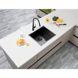 Gunmetal Stainless Steel PVD Single Bowl Kitchen Sink - 500x440x230mm