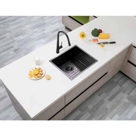 Gunmetal Stainless Steel PVD Single Bowl Kitchen Sink - 500x440x230mm