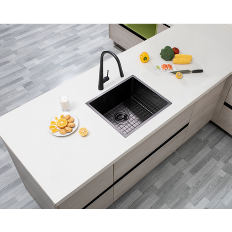 Gunmetal Stainless Steel PVD Single Bowl Kitchen Sink - 510x450x230mm