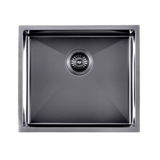 Gunmetal Stainless Steel PVD Single Bowl Kitchen Sink - 510x450x230mm
