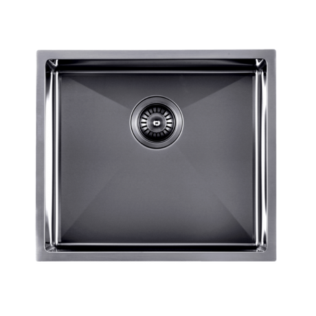 Gunmetal Stainless Steel PVD Single Bowl Kitchen Sink - 510x450x230mm