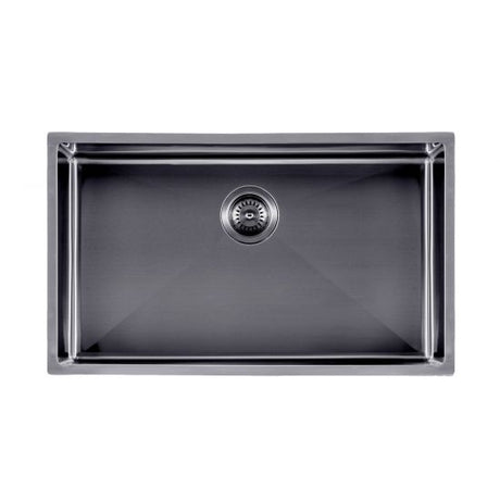 Gunmetal Stainless Steel PVD Single Bowl Kitchen Sink - 762x457x254mm