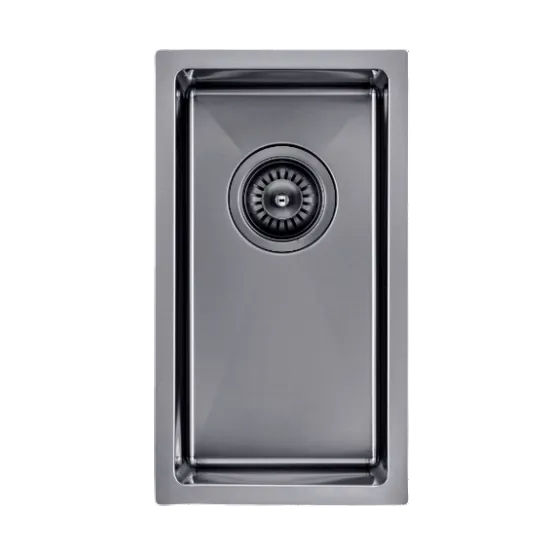 Gunmetal Stainless Steel PVD Single Bowl Kitchen Sink (250x450x215)